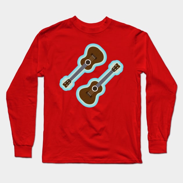 Ukelele with colourful border Long Sleeve T-Shirt by PCB1981